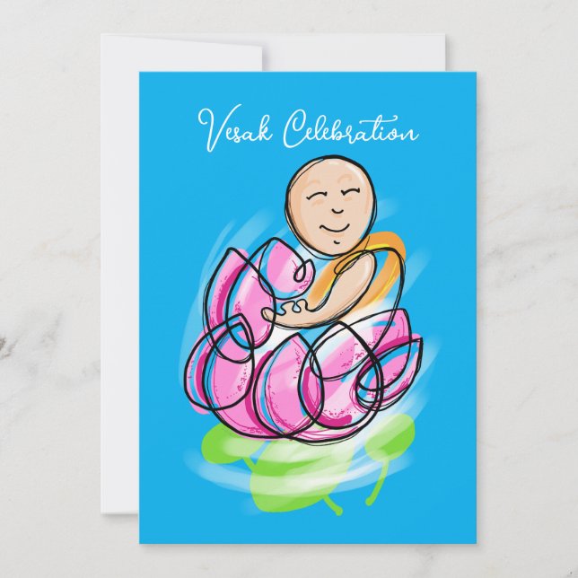 Zen Lotus Monk Meditation Invitation (Front)