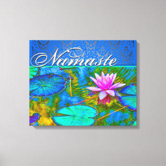 Zen Lotus Yoga Practioner's Elegant Damask Canvas Print