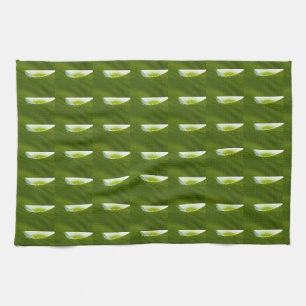 Zen Love Green Lotus Leaf  Water Drop Tea Towel