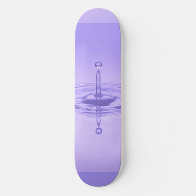 Zen Love Purple Ocean Water Drip Mirror Reflection Skateboard (Front)