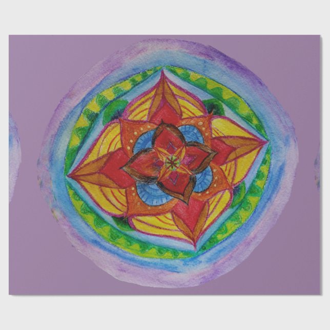 Zen Mandala Matte Wrapping Paper, 30" x 6' Wrapping Paper (Flat)