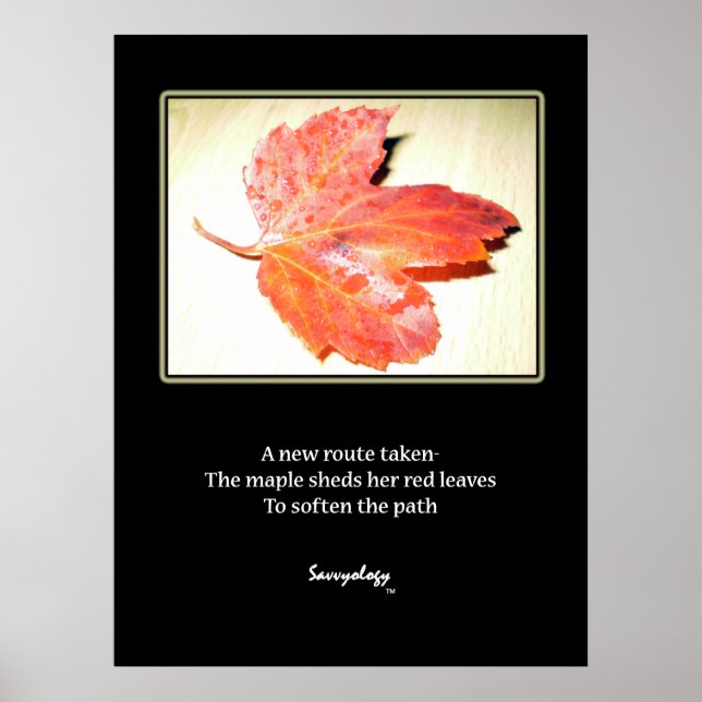 Zen Maple Poem & Art Print (Front)
