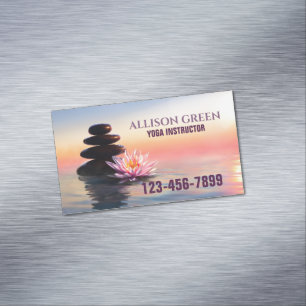 Zen Massage Therapy Meditation Yoga Instructor  Magnetic Business Card