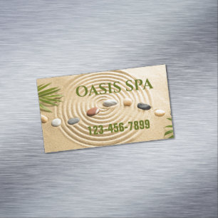 Zen Massage Therapy Yoga Instructor Meditation SPA Magnetic Business Card