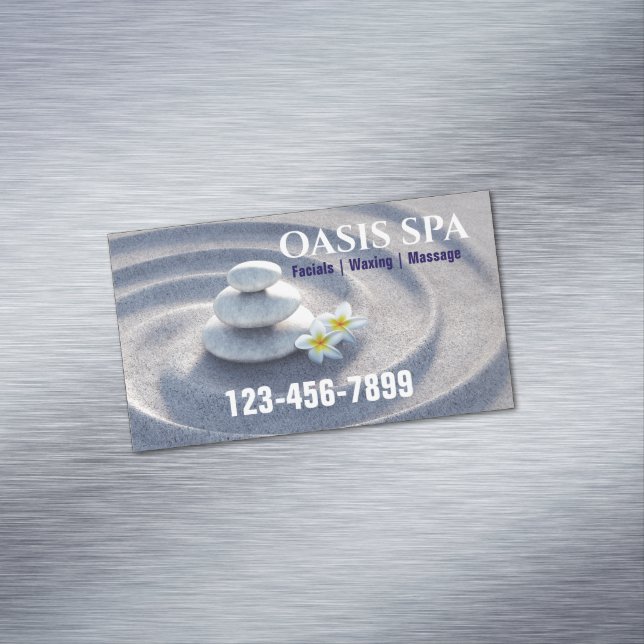Zen Massage Therapy Yoga Meditation Beauty SPA Magnetic Business Card (In Situ)