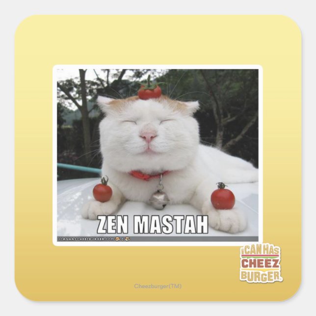 Zen Mastah Square Sticker (Front)