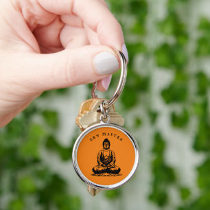 Zen Master - Buddha meditation Orange Key Ring