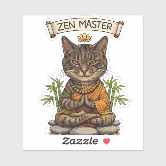 Zen Master Cat Funny Chill Gray Tabby Cat Gift  (Sheet)