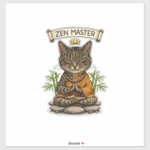 Zen Master Cat Funny Chill Grey Tabby Cat Gift 