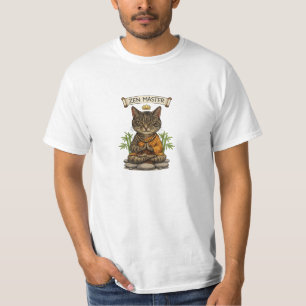 Zen Master Cat Funny Chill Grey Tabby Cat Gift  T-Shirt