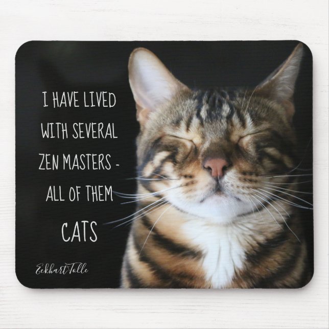 Zen Master/ Funny Quote / Cat Photo Mouse Mat (Front)