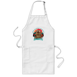 Zen Master Moment Bigfoot Meditation Retro Art Long Apron