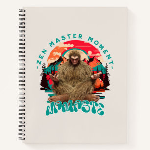 Zen Master Moment Bigfoot Meditation Retro Art Notebook