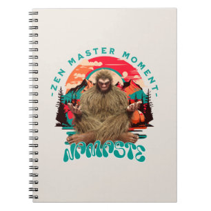 Zen Master Moment Bigfoot Meditation Retro Art Notebook