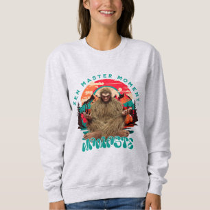 Zen Master Moment Bigfoot Meditation Retro Art Sweatshirt