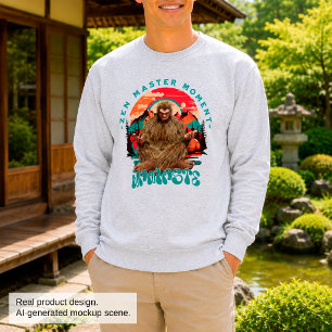 Zen Master Moment Bigfoot Meditation Retro Art Sweatshirt