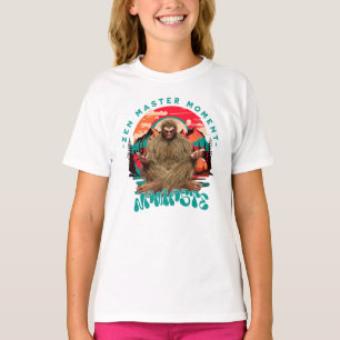 Zen Master Moment Bigfoot Meditation Retro Art T-Shirt