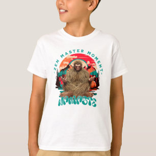 Zen Master Moment Bigfoot Meditation Retro Art T-Shirt
