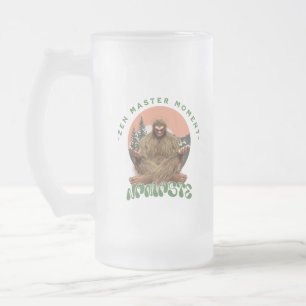 Zen Master Moment Namaste - Bigfoot Maditation Frosted Glass Beer Mug