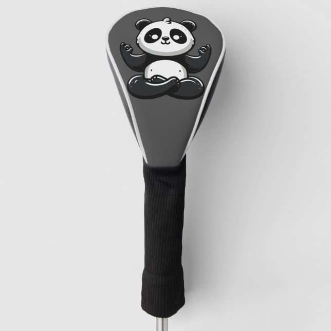 Zen Meditating Panda - Cute Animal Meditation Pose Golf Head Cover (Front)