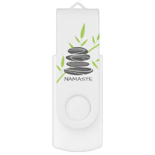 Zen meditation pebble stones USB flash drive stick