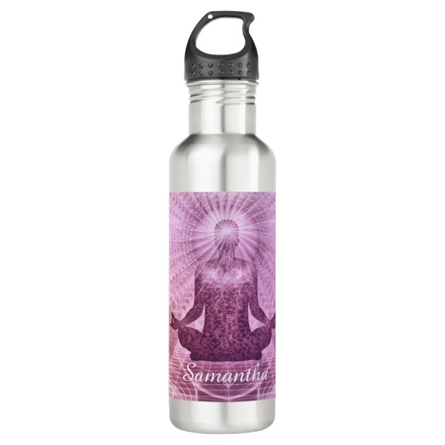 Zen Meditation Purple Personalised 710 Ml Water Bottle (Front)
