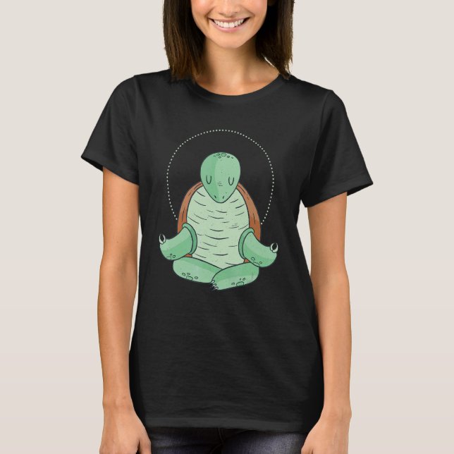 Zen Meditation Yoga Turtle Omm T-Shirt (Front)