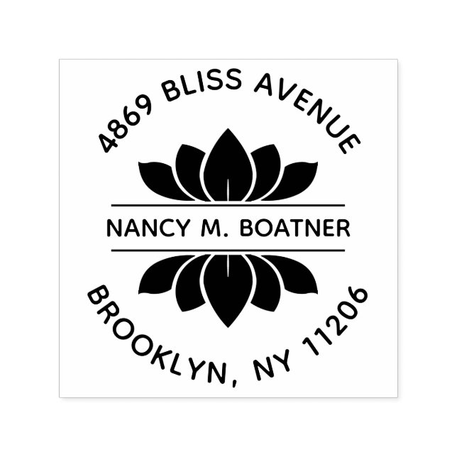 Zen Mindfulness Meditation Lotus Return Address Self-inking Stamp (Design)