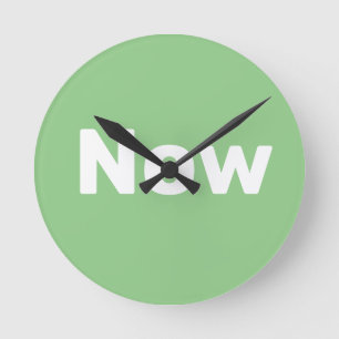 Zen, mindfulness, simple, sage green round clock