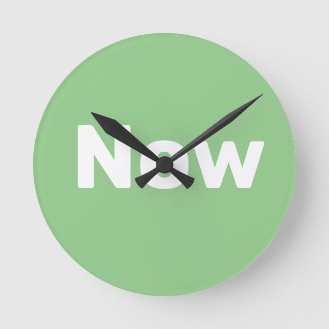 Zen, mindfulness, simple, sage green round clock (Front)