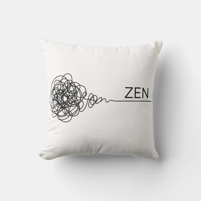 Zen Minimalist Mental Health Scribble Cushion (Front)