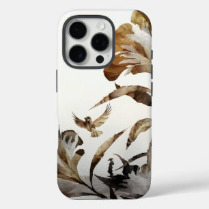 Zen Misty Mountain Birds Minimalist Nature iPhone 16 Pro Case