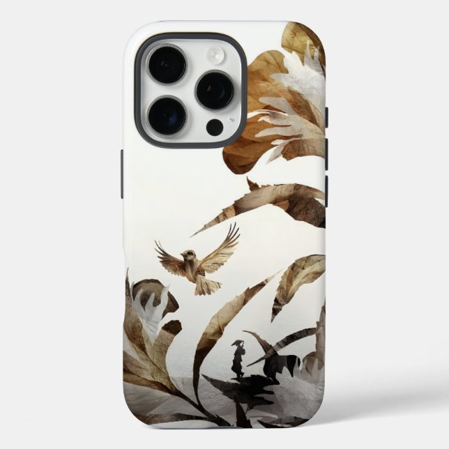 Zen Misty Mountain Birds Minimalist Nature Case-Mate iPhone Case (Back)