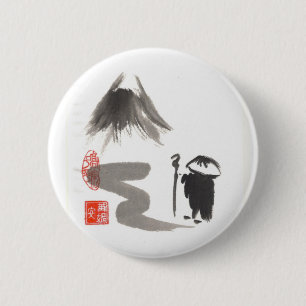 Zen Monk on Journey 6 Cm Round Badge