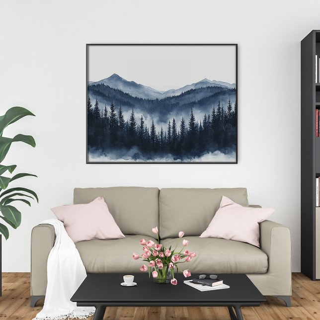 Zen Mountain Forest Minimalist Wall Art (Creator Uploaded)