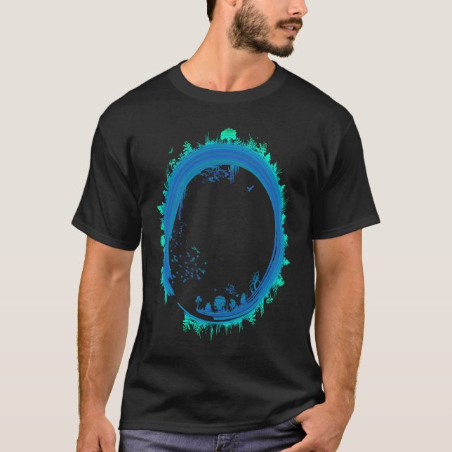 Zen Nature Circle Outdoors World Relax Mindfulness T-Shirt (Front)
