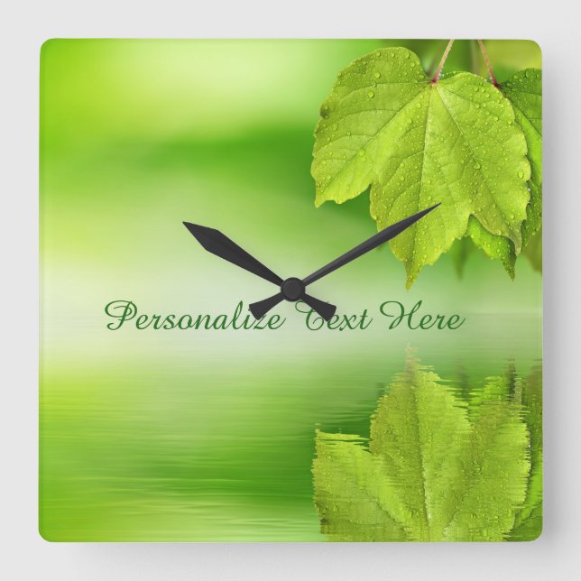 Zen Nature Leaves Personalise Wall Clock (Front)