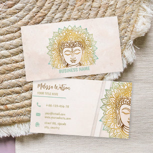 Zen neatral tones buddha yoga studio business card