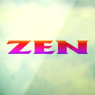 Zen neon see-thru window cling back stick