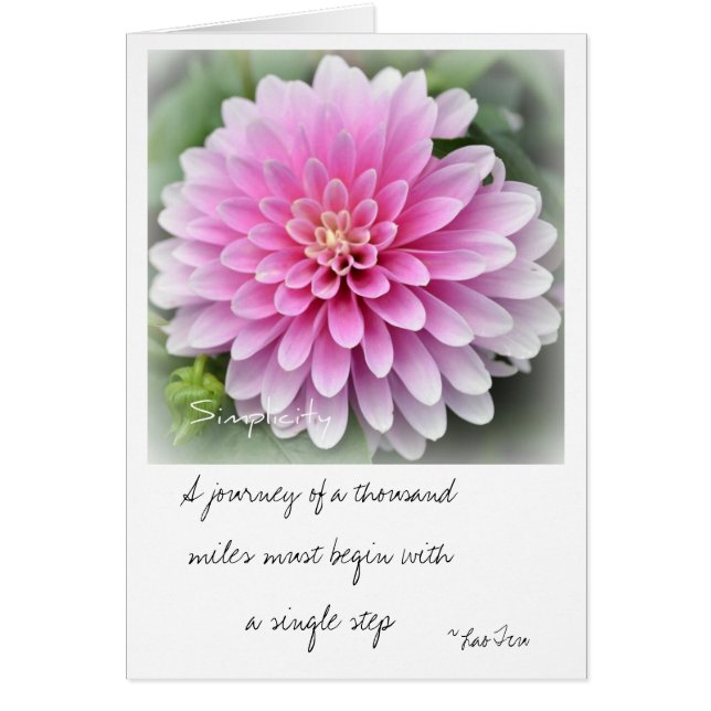 Zen of Simplicity Dahlia Journey Card (Front)