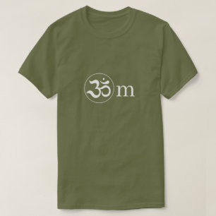 Zen Om Aum symbol minimalist Olive Khaki T-Shirt