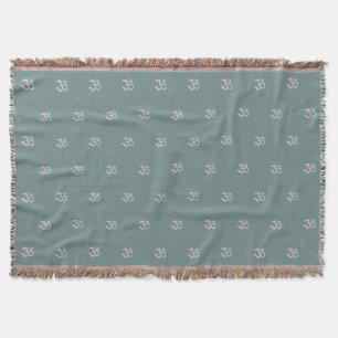 Zen Om pattern zen pastel turquoise green Throw Blanket