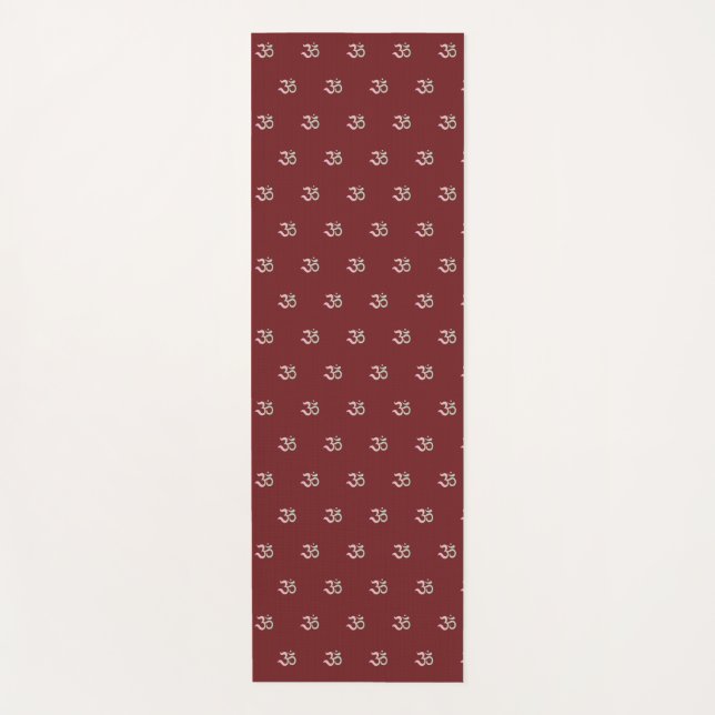 Zen Om symbol pattern burgundy Yoga Mat (Front)