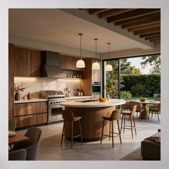 Zen Outdoor Kitchen Concept Poster (Front)