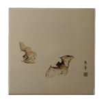 Zen painting bats tile<br><div class="desc">Wonderful painting of flying bats by Nakajima Raisho (1796-1871). Adapted for you by YANKAdesigns!</div>