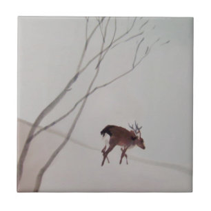 Zen painting stag tile