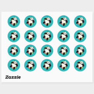 Zen Panda Spin Classic Round Sticker