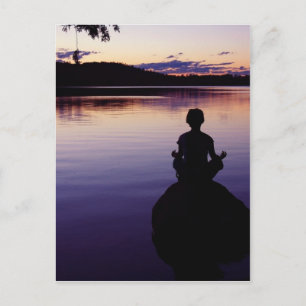 Zen peace yoga stillness meditation nature postcard