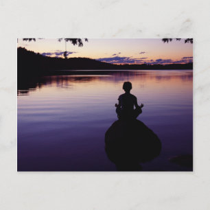 Zen peace yoga stillness meditation nature postcard
