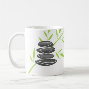 Zen pebble stacking mug with inspirational quote